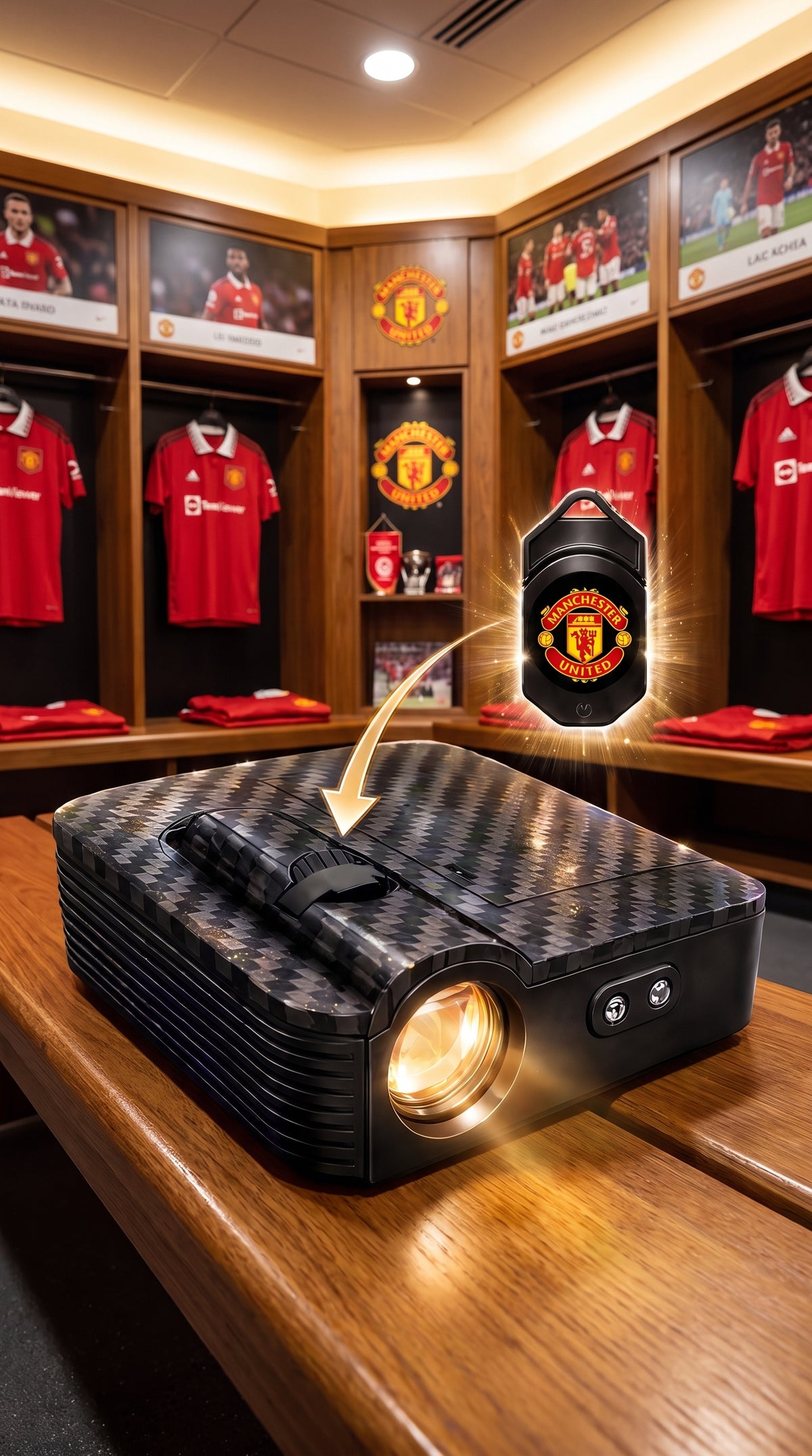 Proyector de bienvenida de equipos