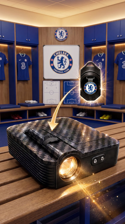 Proyector de bienvenida de equipos