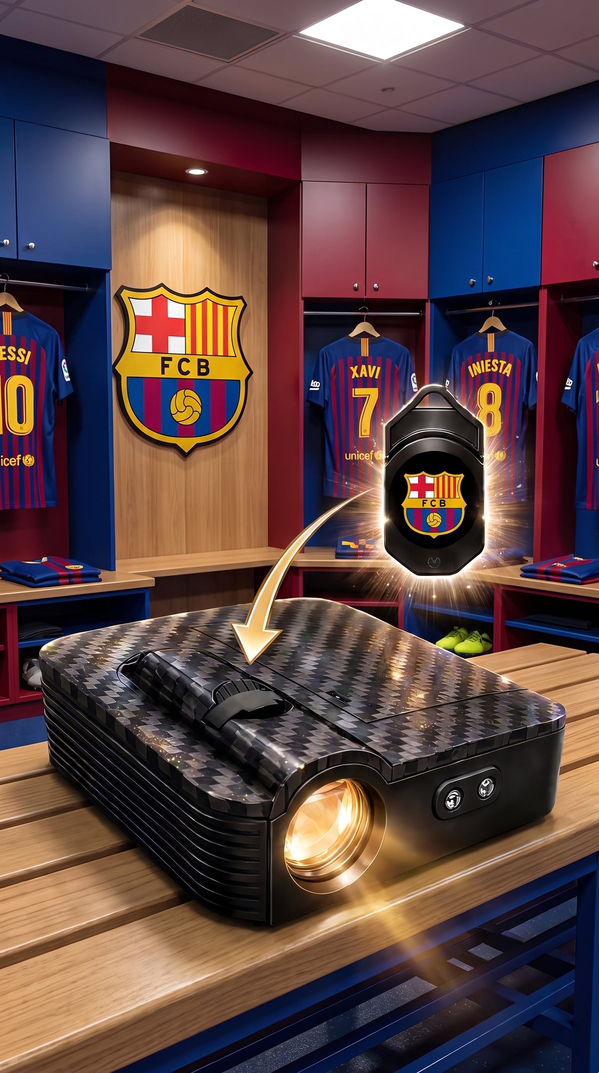 Proyector de bienvenida de equipos