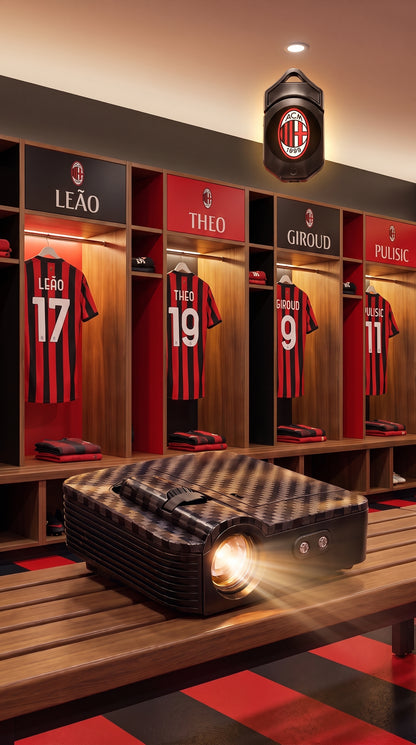Proyector de bienvenida de equipos