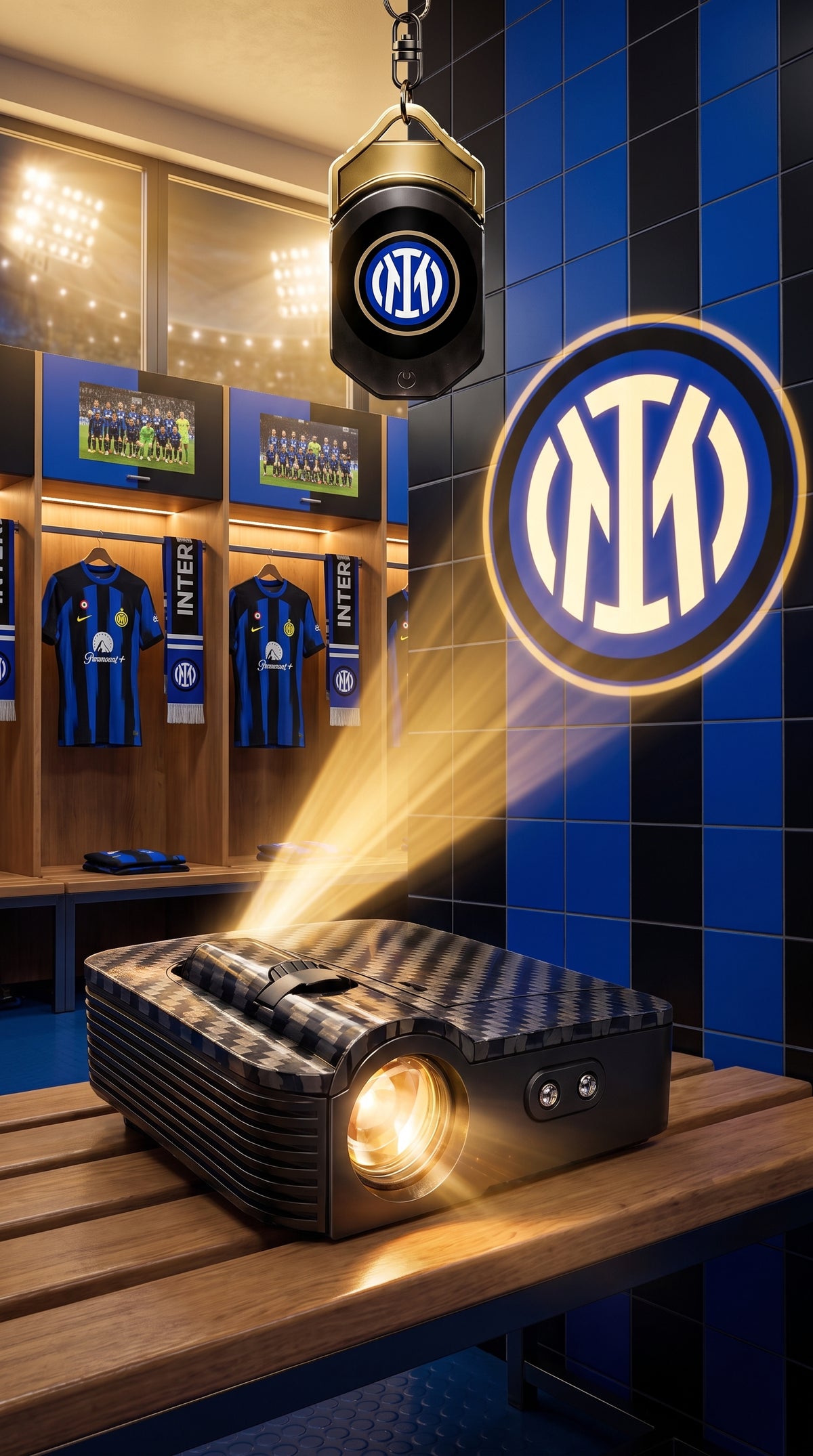 Proyector de bienvenida de equipos